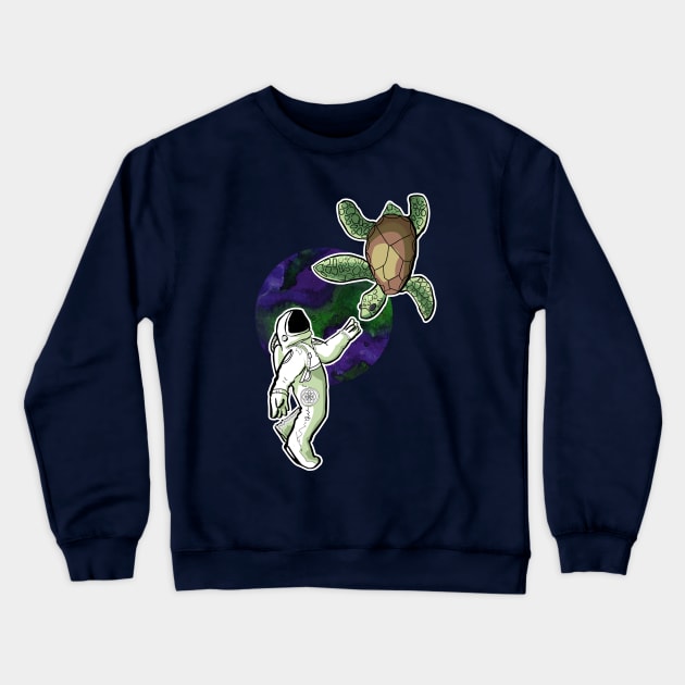 Space Turtle Crewneck Sweatshirt by SarahStrangeArt